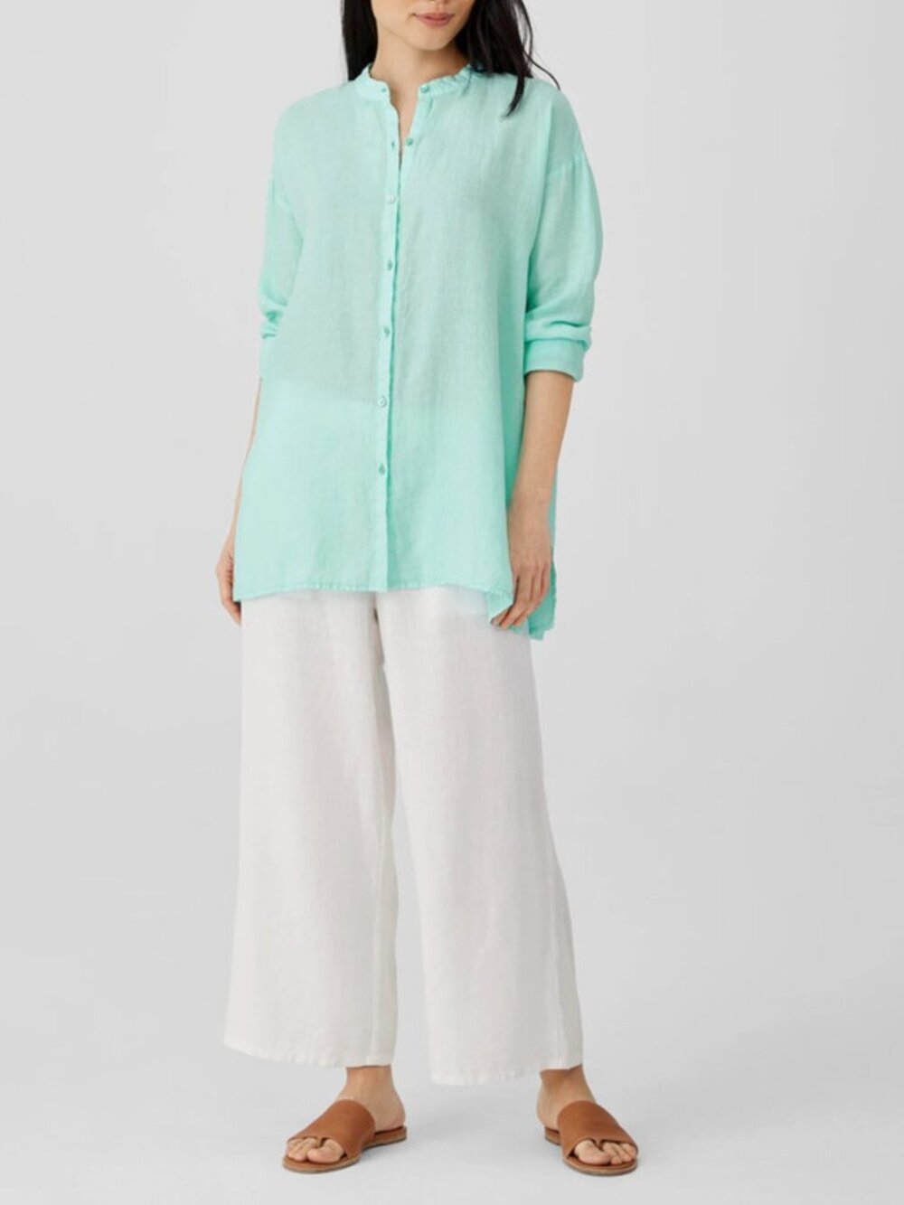 Garment-Dyed Handkerchief 100% Organic Linen Shirt
